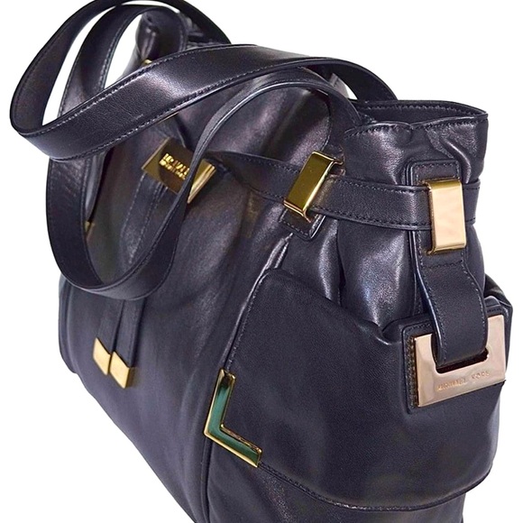 Michael Kors Large Soft Leather Drawstring Satchel, Black - Picture 3 of 8